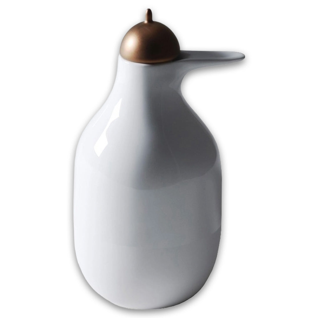 Big Pelican Decanter White With Satin Copper - Bosa