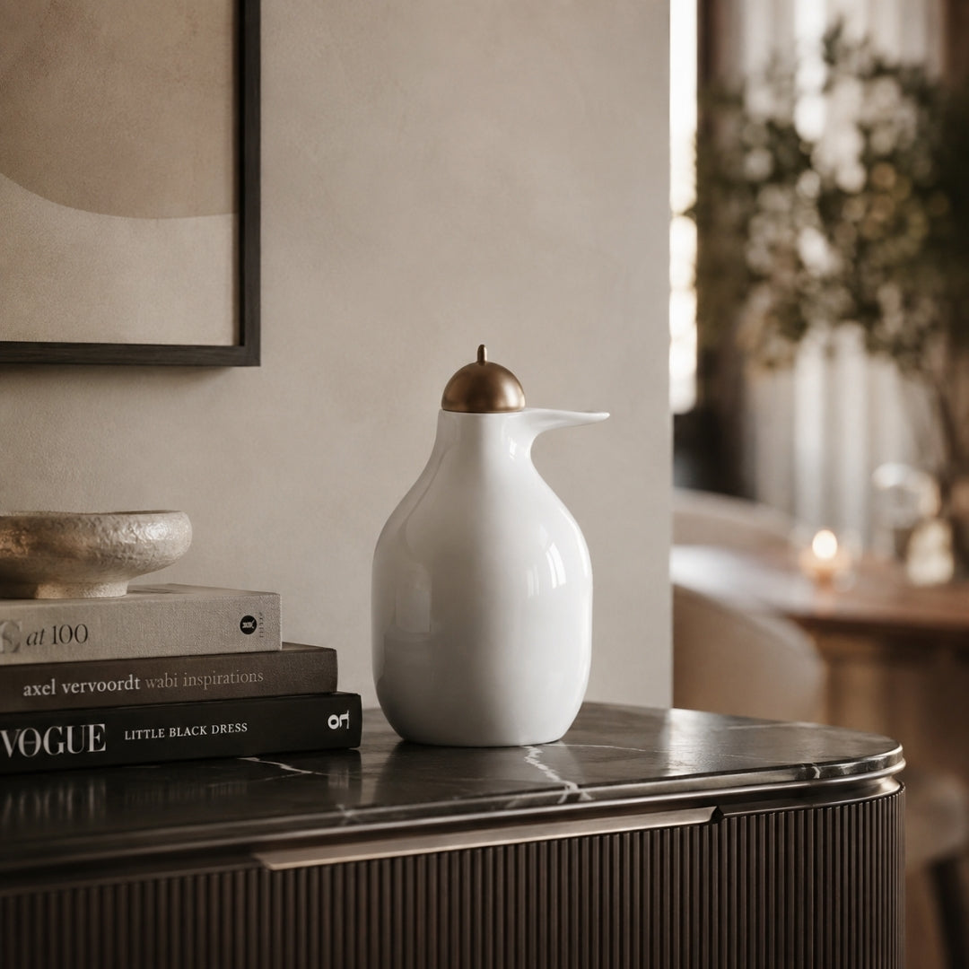 Big Pelican Decanter White With Satin Copper - Bosa (view 2)