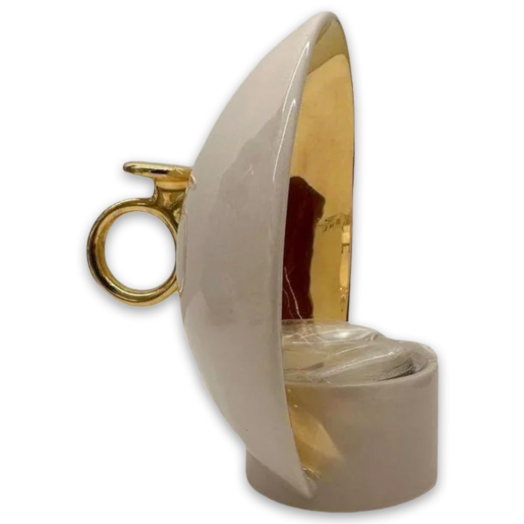 Lume Candle Holder Pink Tea Outside Glossy Gold Inside & Detail - Bosa