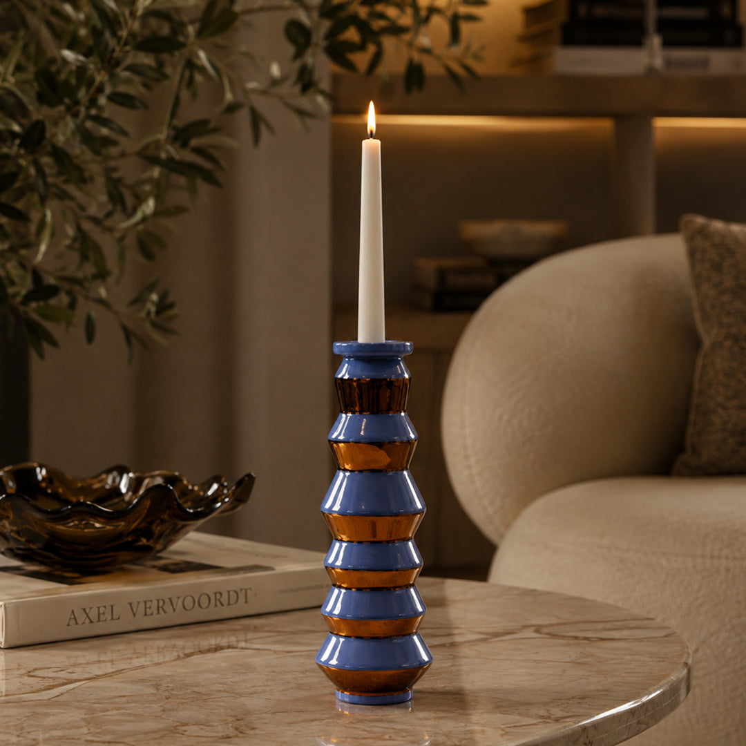 Bossanova Candle Holder 2 Lavender & Antique Gold - Bosa (view 2)
