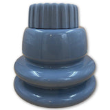 Volcano Vase 2 Glossy Sugar Paper Base Peacock Blue Glass & Rough Indago Top - Bosa