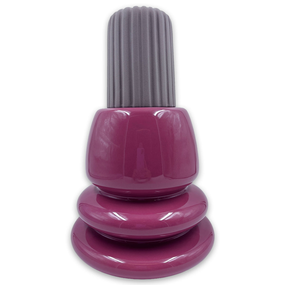 Volcano Vase 1 Glossy Cyclamen Outside Dusky Brown Top & Glossy Blueberry Inside - Bosa