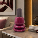 Volcano Vase 1 Glossy Cyclamen Outside Dusky Brown Top & Glossy Blueberry Inside - Bosa (view 2)