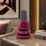 Volcano Vase 1 Glossy Cyclamen Outside Dusky Brown Top & Glossy Blueberry Inside - Bosa (view 2)