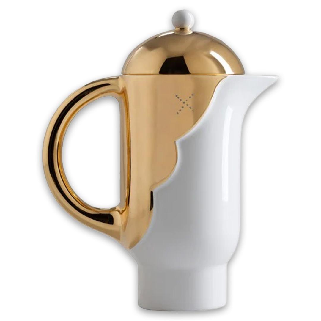 Decanter Glossy White & Gold