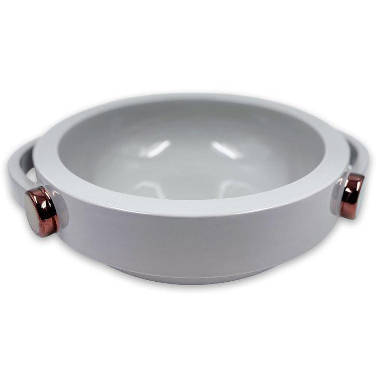 Sb-160/12+04/80 Jarro Centerpiece In Glossy Cashmere With Glossy Copper Details