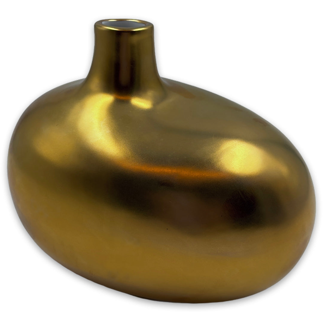 Venus Vase 3. Matt Gold Out, Glossy White Inside - Bosa