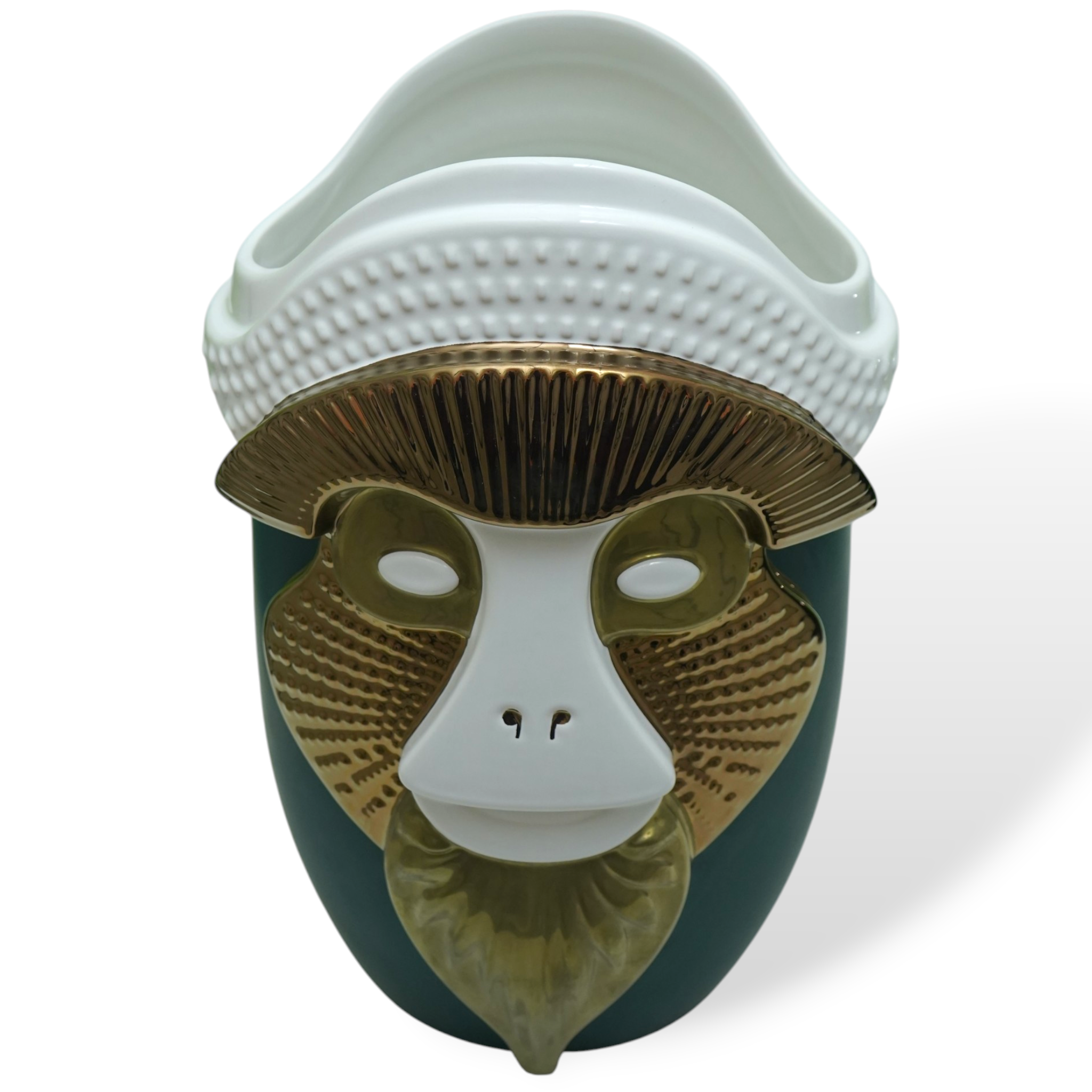 Primates Brazza Vase Satin Biscay Bay, White And