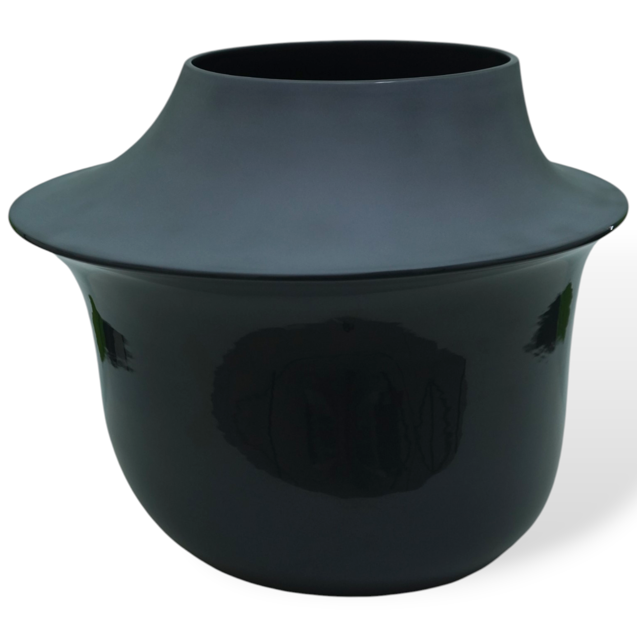 Isole Flower Pot 1.Glossy Warm Grey And Satin To