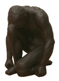 SEATED FIGURE BLACK RESIN