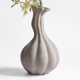 GOURDGEOUS LARGE GREY EARTHENWARE VASE