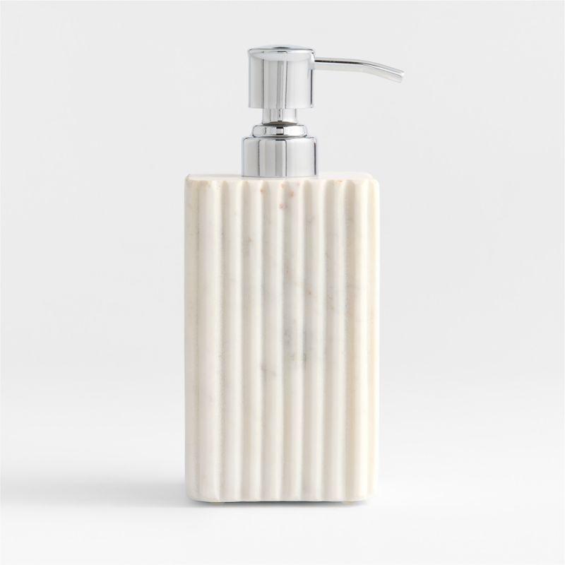 CARMEN FLUTED WHITE MARBLE SOAP PUMP