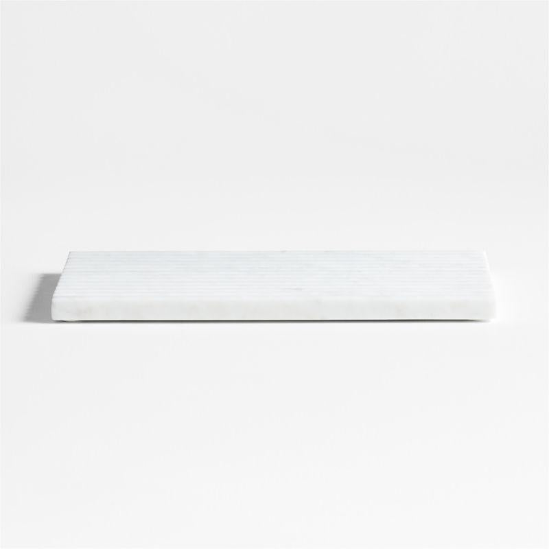 CARMEN FLUTED WHITE MARBLE TRAY