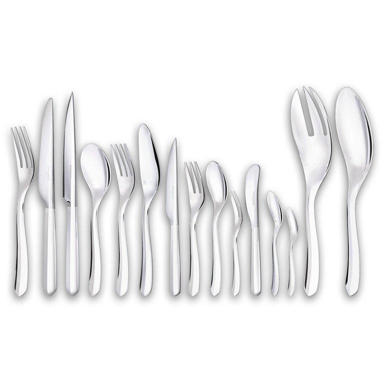 Infini Silver Flatware Set For 6 People ( 76 Pieces ) With 3 Free Drawers
