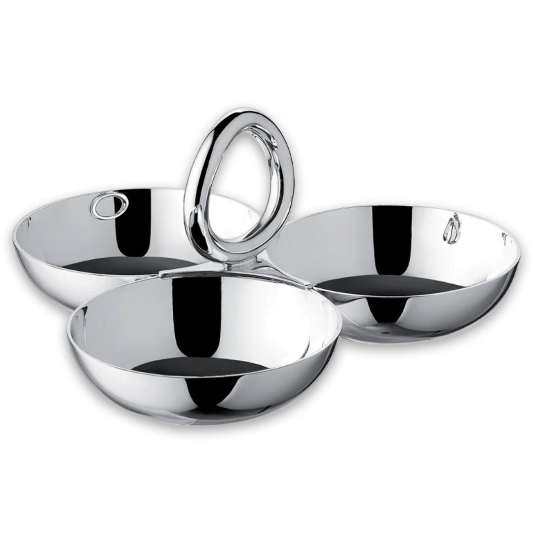 Three Part Server Small Size Vertigo Silver Plated