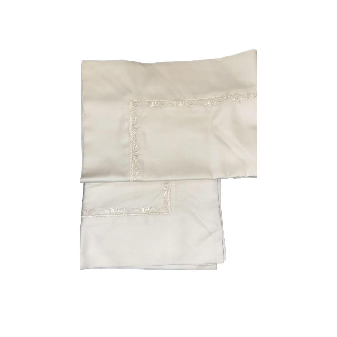 Leaves 300Tc Cotton Satin Pillow Shams