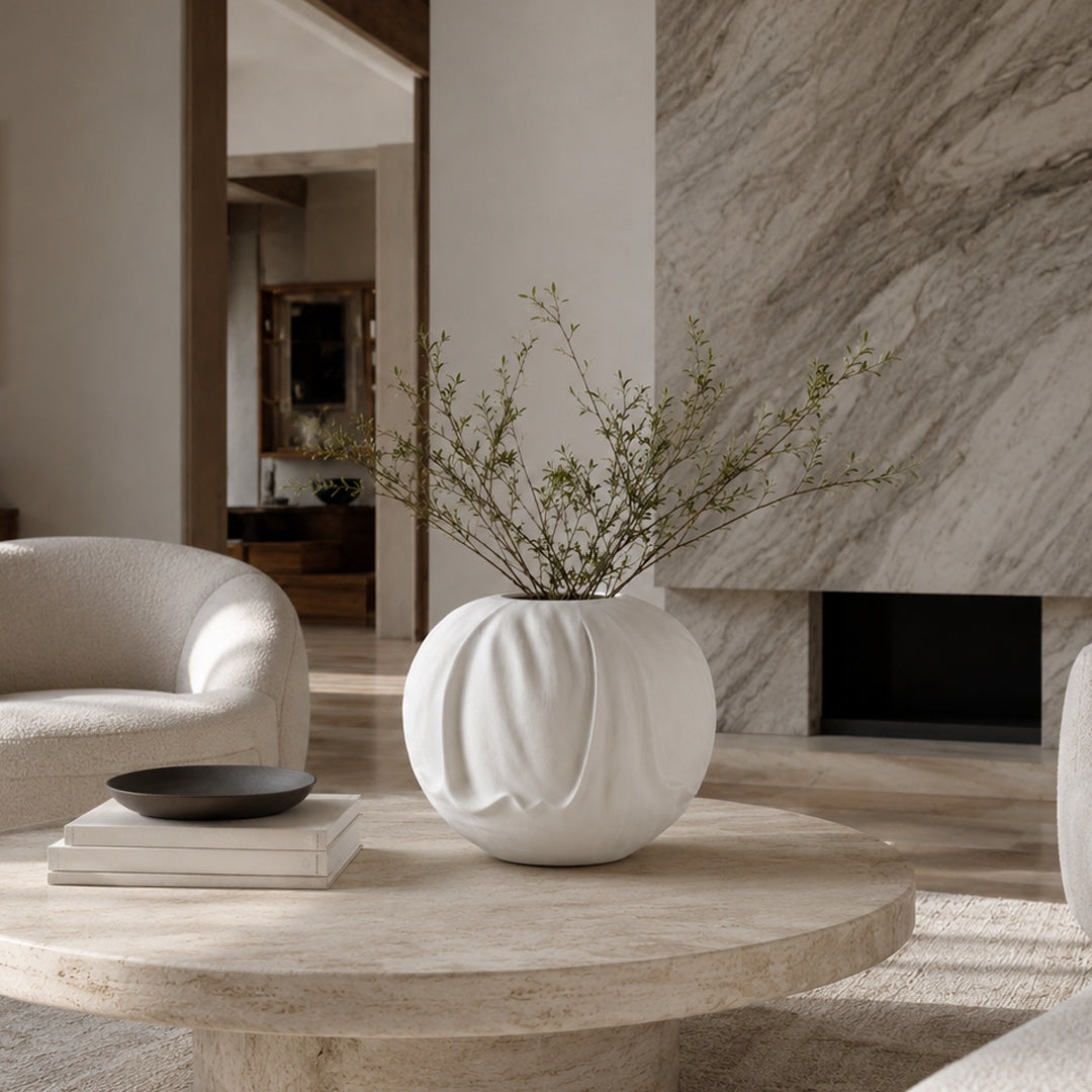 Orimono Vase, Big - Bone White (view 2)