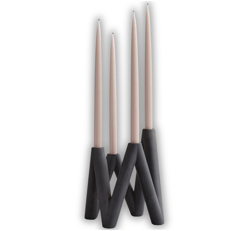 W Candle Holder - Black