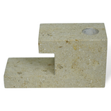 Brick Candle Holder, Low - Limestone