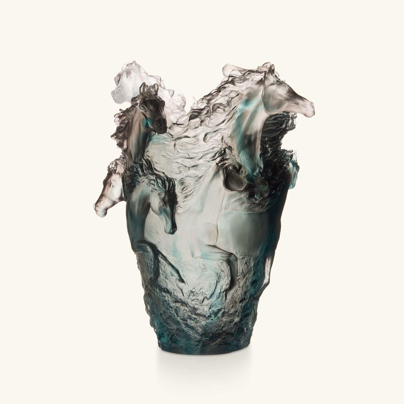 Grey Blue Horse Large Vase