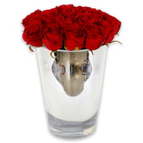 Roses In Conical Vase 11H