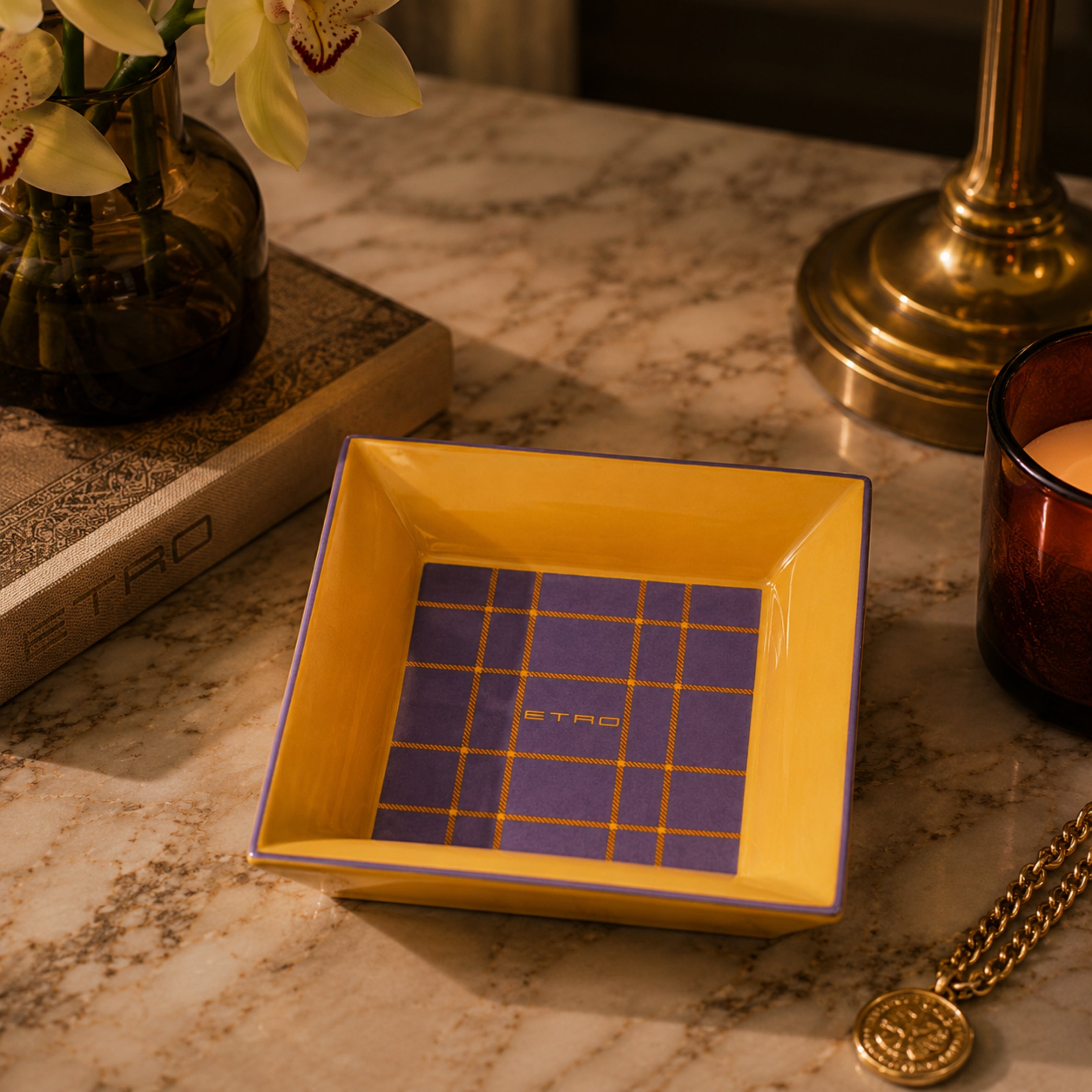 Tartan Tray-Yellow - Etro (view 2)