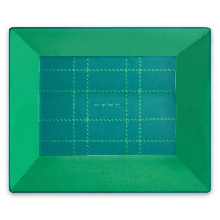 Rectangle Tartan Tray-Green - Etro