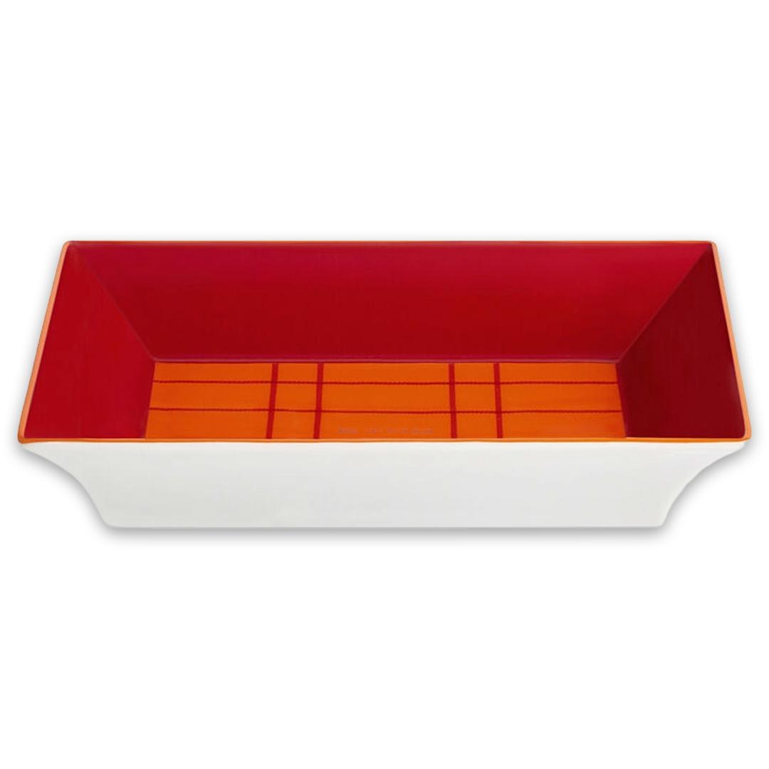 Rectangle Tartan Tray-Red - Etro