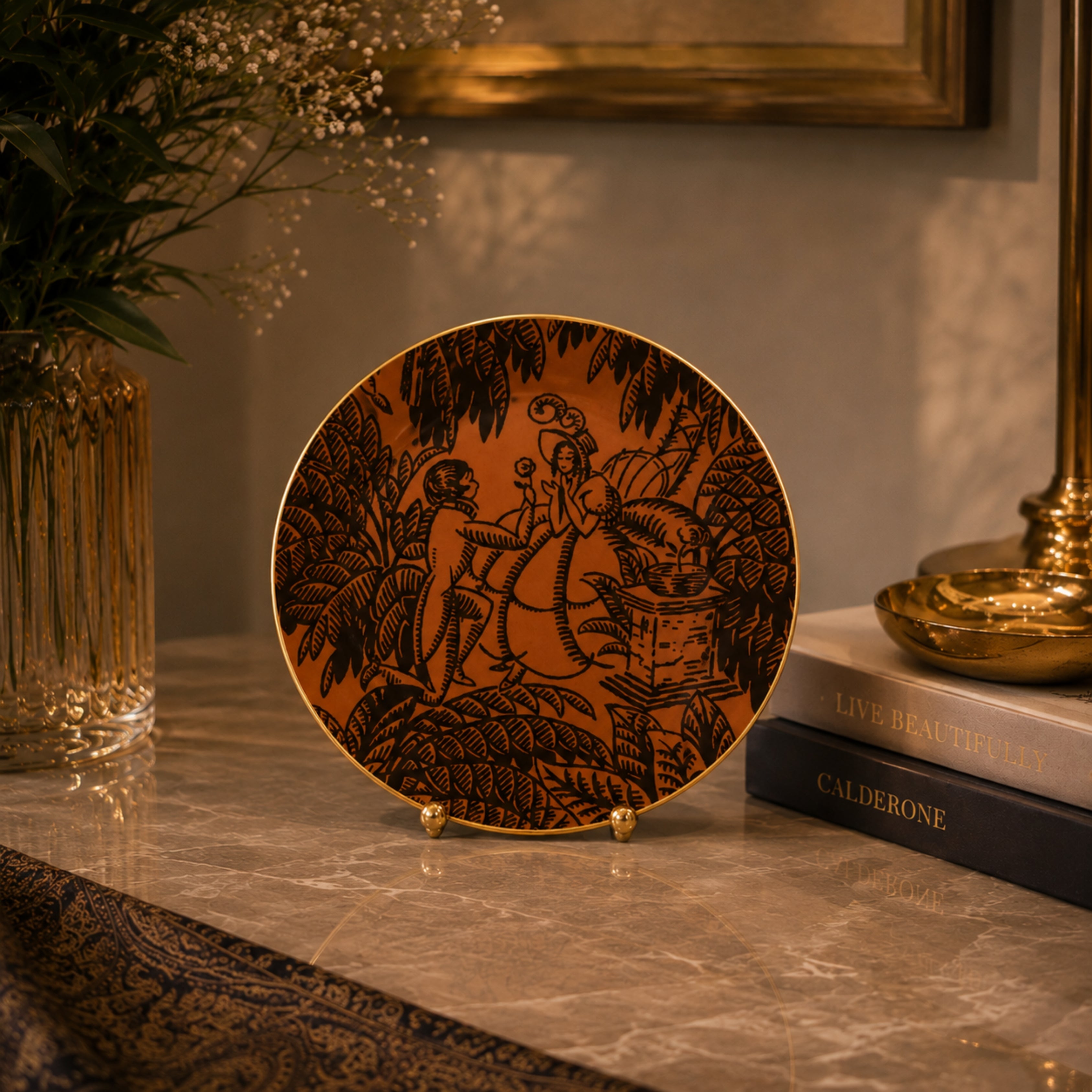 Amanti Round Decorative Plate 2 Pc Set - Etro (view 2)