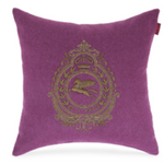Crest Embroidered Cushion 2 Pc Set-Purple - Etro