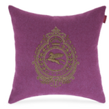 Crest Embroidered Cushion 2 Pc Set-Purple - Etro