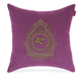 Crest Embroidered Cushion 2 Pc Set-Purple - Etro