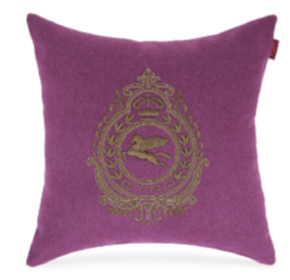 Crest Embroidered Cushion 2 Pc Set-Purple - Etro