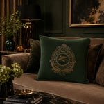 Crest Embroidered Cushion 2 Pc Set-Dark Green - Etro (view 2)