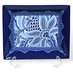 Bloom Rectangular Tray - Navy