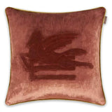 New Pegaso Emroidered Cushion W/Cord-Burnt
