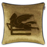 New Pegaso Emroidered Cushion W/Cord-Yellow