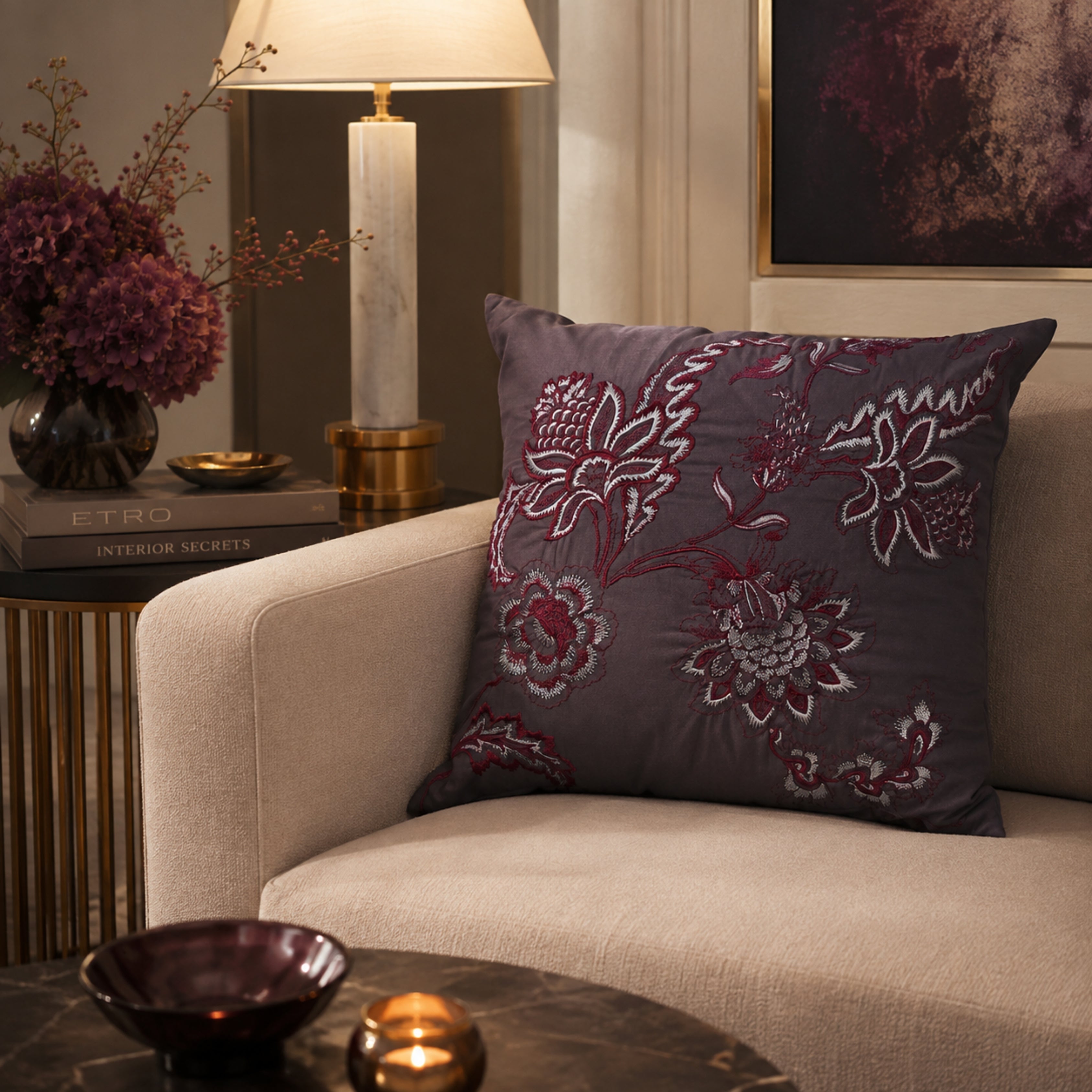 Bloom Emroidered Cushion - Etro (view 2)