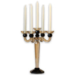 Amber/Black Crystal 5 Arms Candleholder