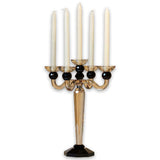 Amber/Black Crystal 5 Arms Candleholder