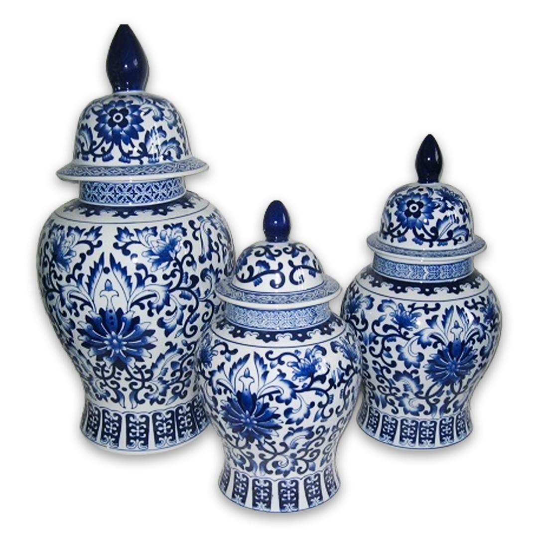 Jar Porcelain White/Blue 'Ming'