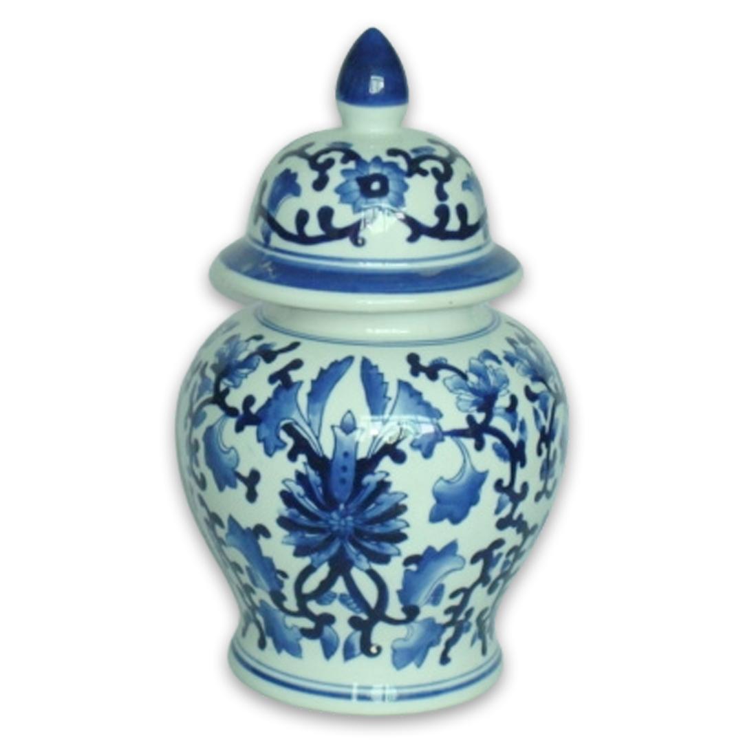 S/2 Jar Porcelain White/Blue 'Ming'
