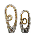 SET OF 2 ASS.DECORATIVE GLASS SCUPTURE
