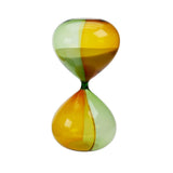 BICOLOR AMBER/GREEN GLASS SANDTIMER+WHITE SAND
