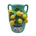 SET OF 2 VASE BLUE LEMON  TREE