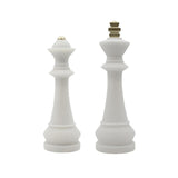 SET OF 2 RESIN MARBLE LOOK CHESS PLAYERS 'KING/QUEEN