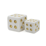 SET OF 2  ASS.RESIN MARBLE/GOLD LOOK DICE