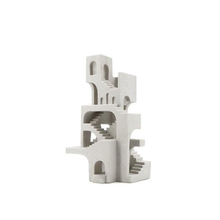 DECORATIVE HOUSE IN WHITE RESIN