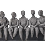 ASS.GREY RESIN SITTING PEOPLE ON BASE