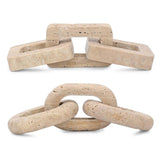 SET OF 2  DECORATIVE OBJECTS 'SERAVEZZA' IN TRAVERTINE
